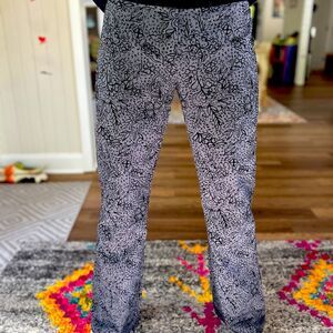 Kenneth Cole cotton pants with velvet floral flocking